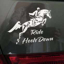 Ride Heels Down vinyl jumper sticker for cars