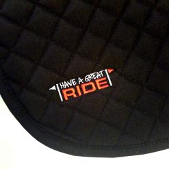Ride Heels Down custom embroidered saddle pads