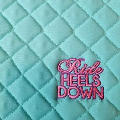Ride Heels Down custom embroidered saddle pad