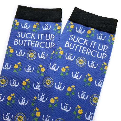 Suck It Up Buttercup equestrian boot socks by Dreamers & Schemers