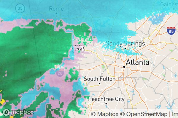 snow forecast for Atlanta in February 2020