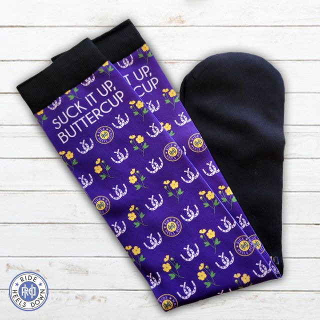 💜 Our fun Suck It Up, Buttercup boot socks are now available in PURPLE! Grab a pair (or three) for you and your barn besties on the #RideHeelsDown site. 🧦
#horsebackriding #horsesofinstagram #horses #horse #barnlife #riding #eventing #dressage #jumper #horseshow #heelsdown #equitation #xc #crosscountry #haveagreatride #eventer #usea #3phase #3ways3days #ushja #usdf #usef