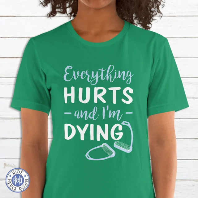 Did you know?? Our "Everything Hurts" tee is back IN STOCK in tons of new COLORS!
#RideHeelsDown #horsebackriding #horsesofinstagram #horses #horse #barnlife #riding #eventing #dressage #jumper #horseshow #heelsdown #equitation #xc #crosscountry #haveagreatride #eventer #usea #3phase #3ways3days #ushja #usdf #usef